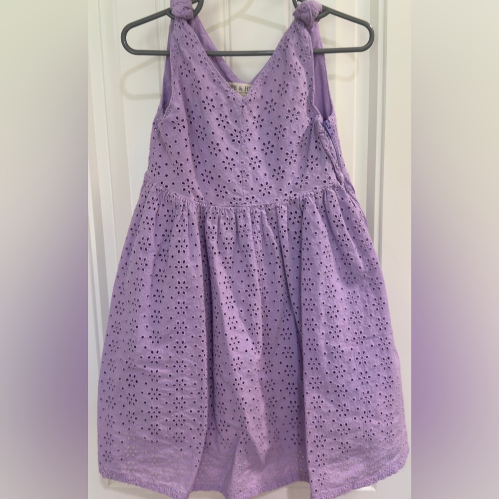 Purple Eyelet Kids Swing Dress
